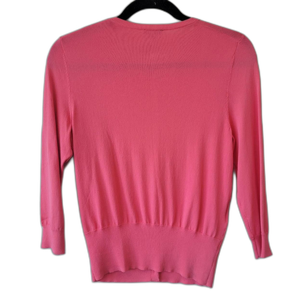 Ann Taylor Pink Knit Cardigan Classic Preppy Size S - Picture 2 of 8